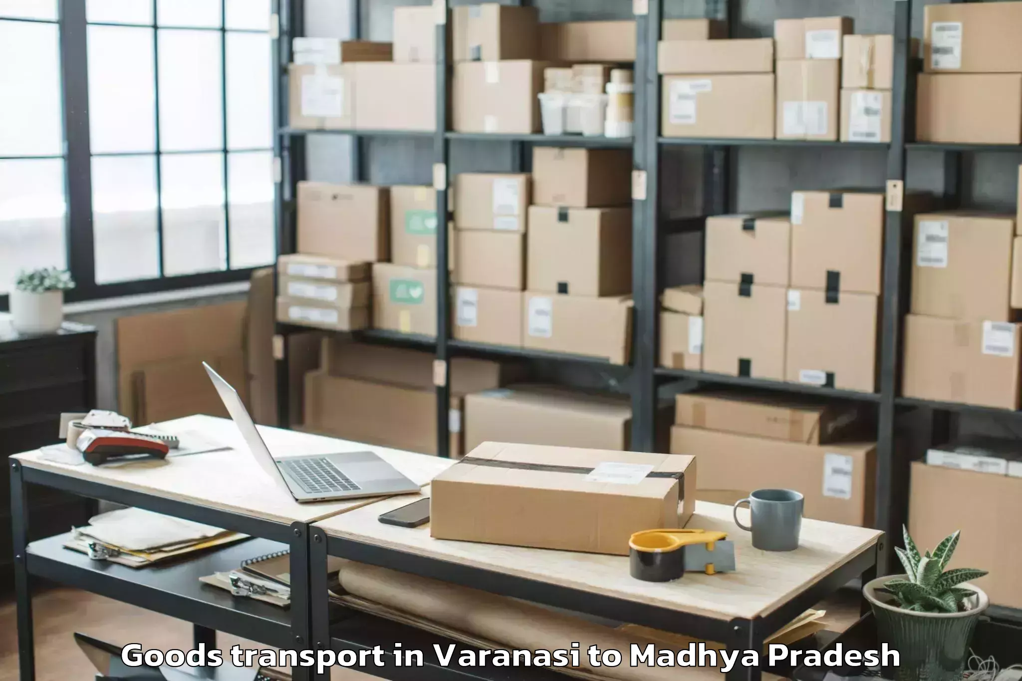 Book Your Varanasi to Jiwaji University Gwalior Goods Transport Today